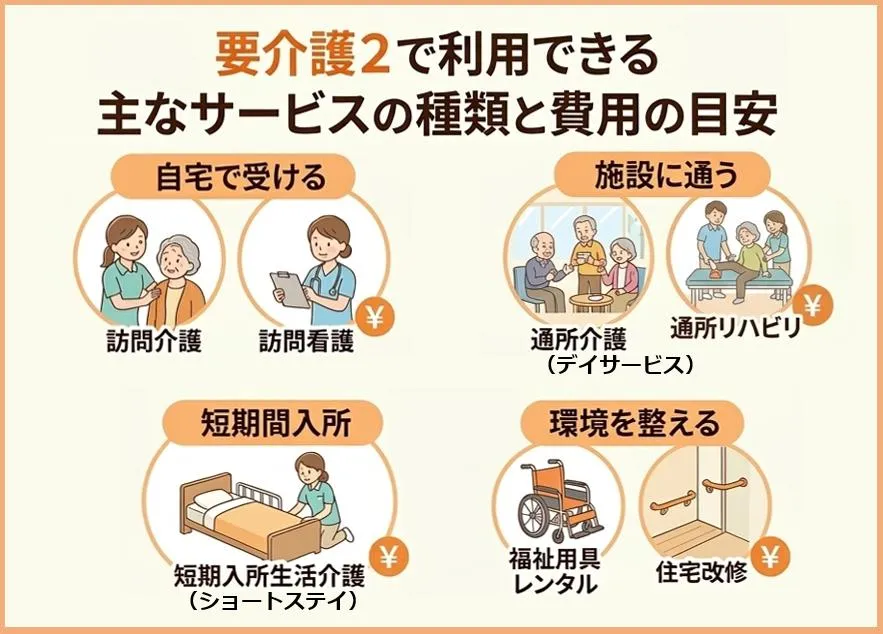 要介護2で利用できる介護サービスの種類と費用