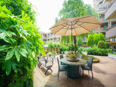 中庭は四季折々の草花が揃っており、自然を感じることができます