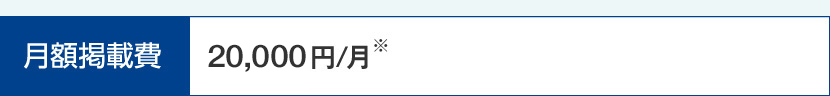 広告型掲載の月額掲載費20,000円